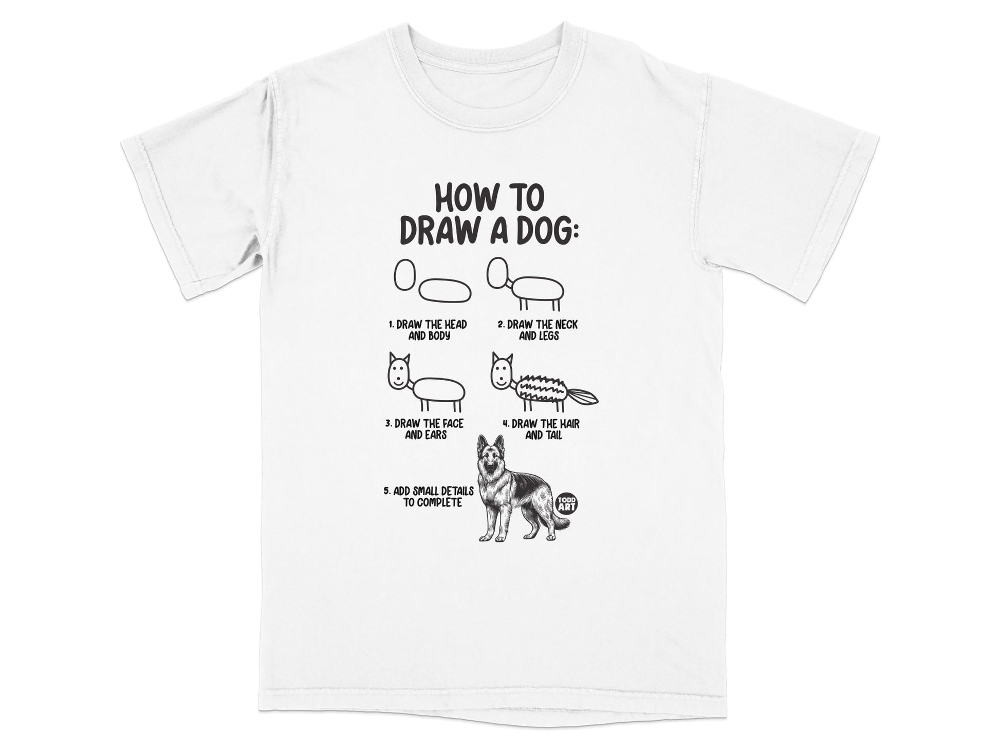 How to Draw a Dog Step-by-Step Guide T-shirt