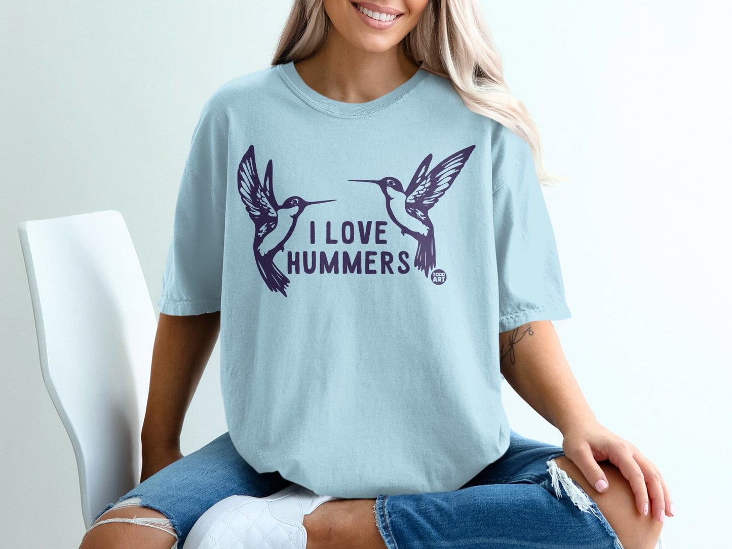 I Love Hummers Graphic Hummingbird Design T-Shirt