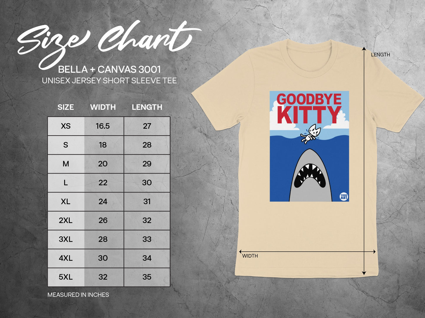 Goodbye Kitty Shark Graphic Unisex Jersey Tee Product