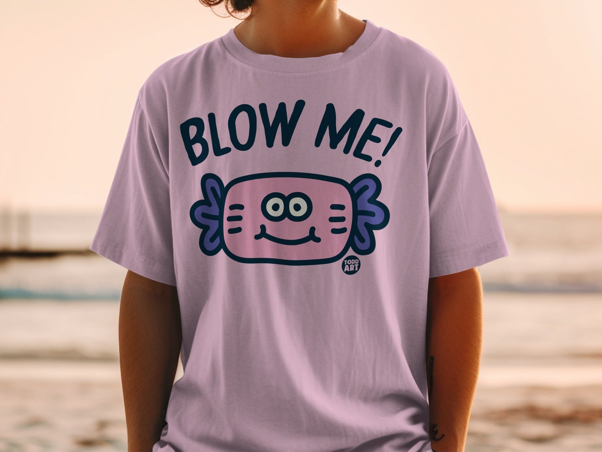Blow Me Funny Cartoon Character T-Shirt Product