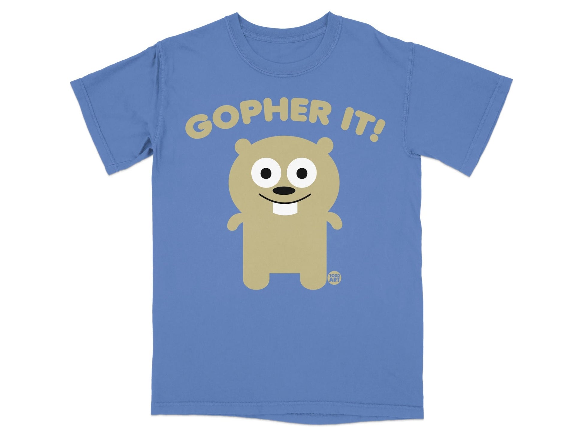Gopher It Cute Cartoon Character Blue T-shirt Product