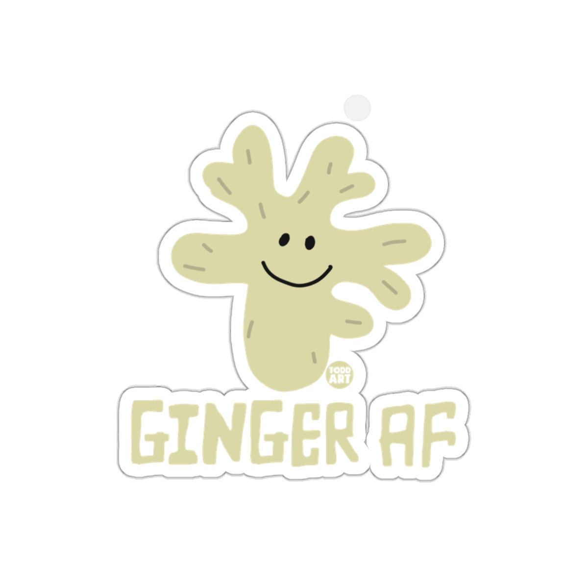 Ginger AF Smiling Cartoon Character Sticker