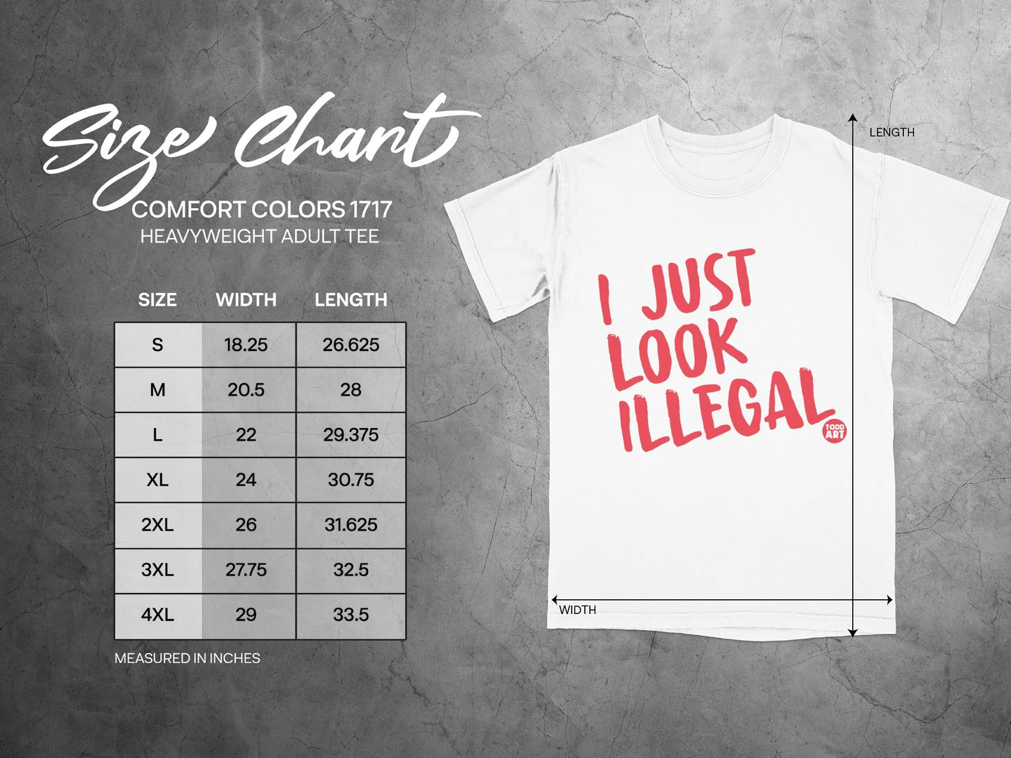 I Just Look Illegal Heavyweight Adult Tee Product