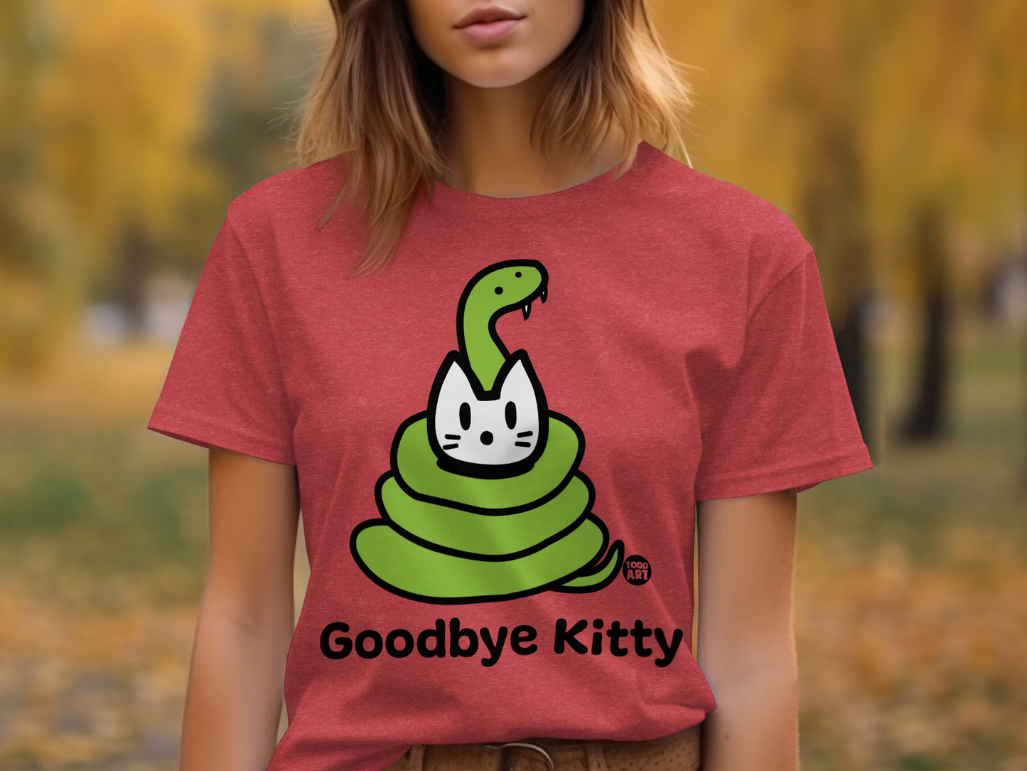 Goodbye Kitty Snake Graphic Tee Shirt Product