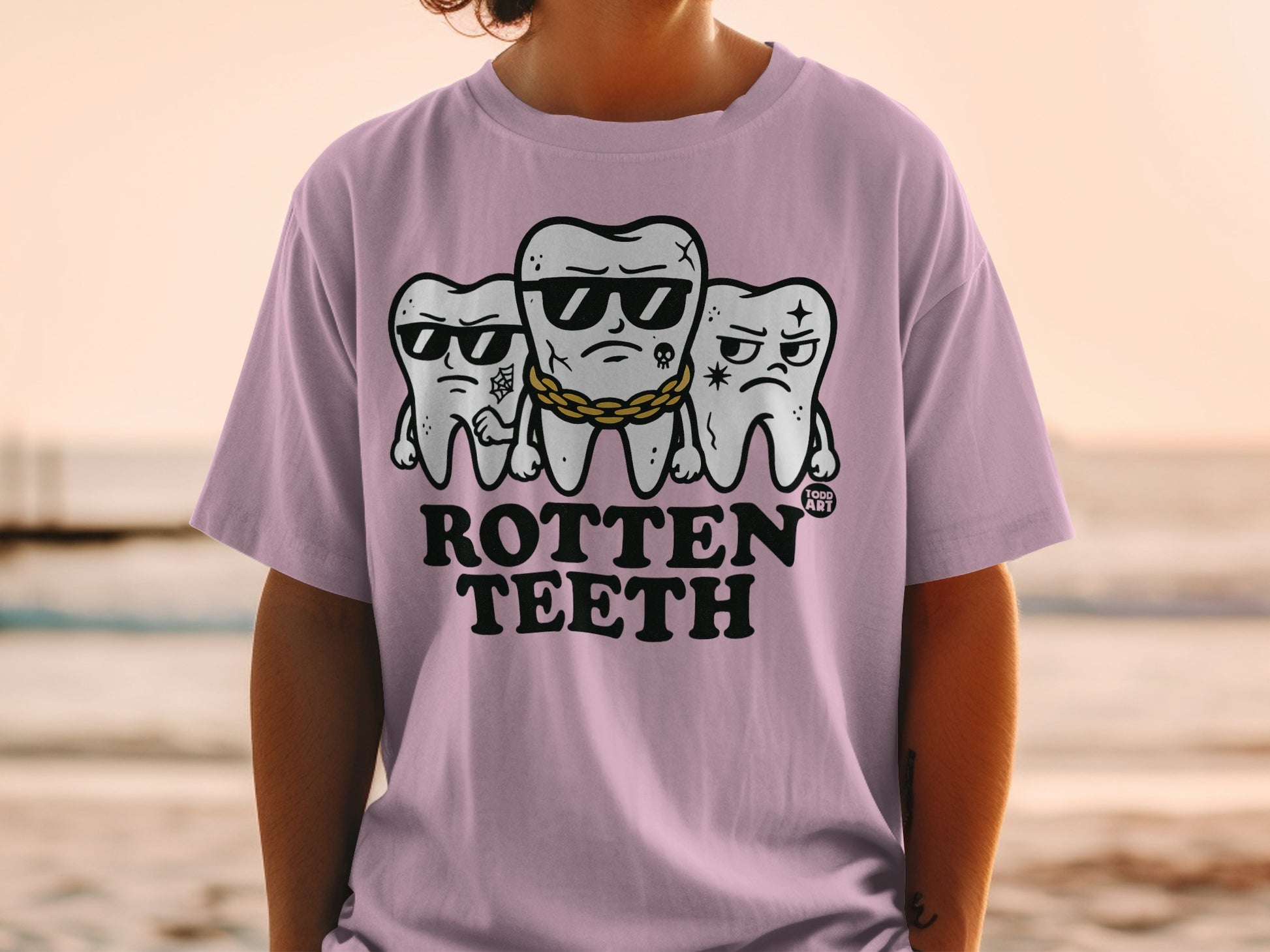 Three Teeth Sunglasses Chain Rotten Teeth Todd Art product type