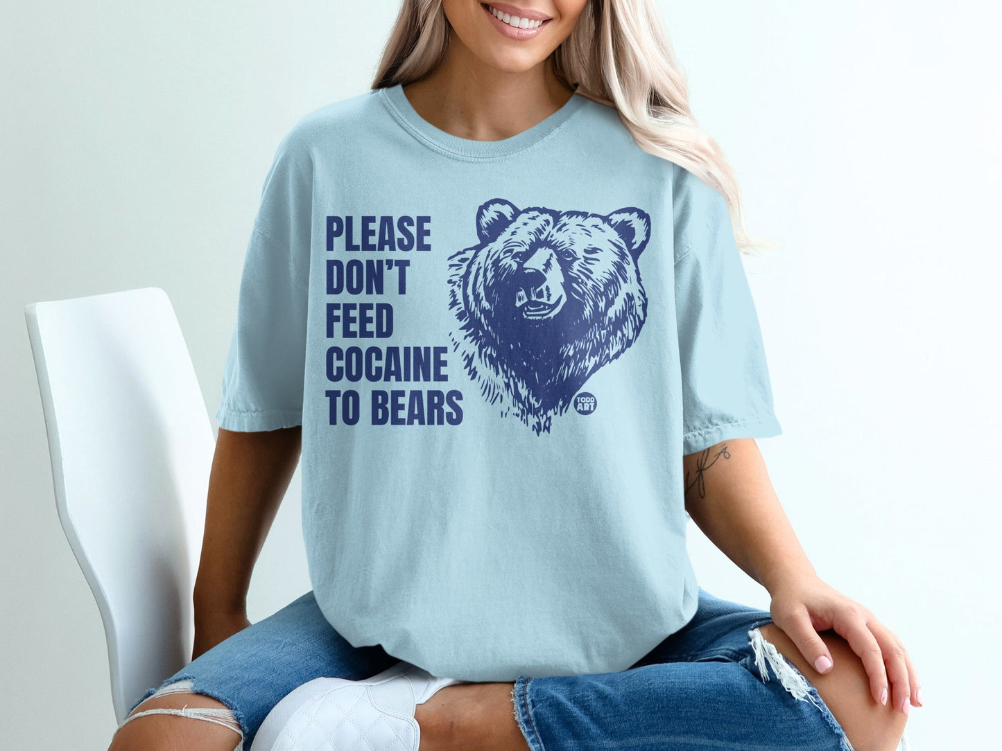 Please Don't Feed Cocaine To Bears Graphic Shirt