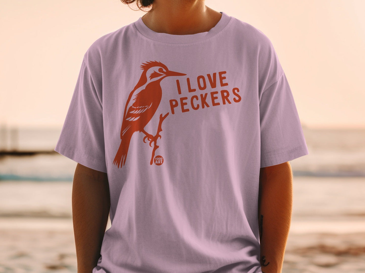 I Love Peckers Bird Design Graphic Printed Shirt