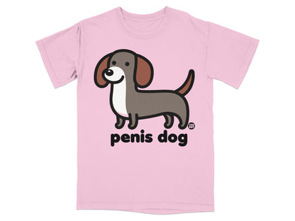 Funny Pink Penis Dog Cartoon Graphic T-Shirt