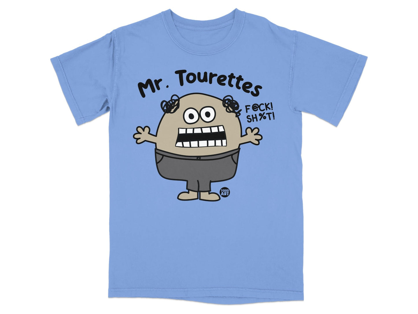 Mr. Tourettes F@CK! SH%T! Blue Graphic T-Shirt