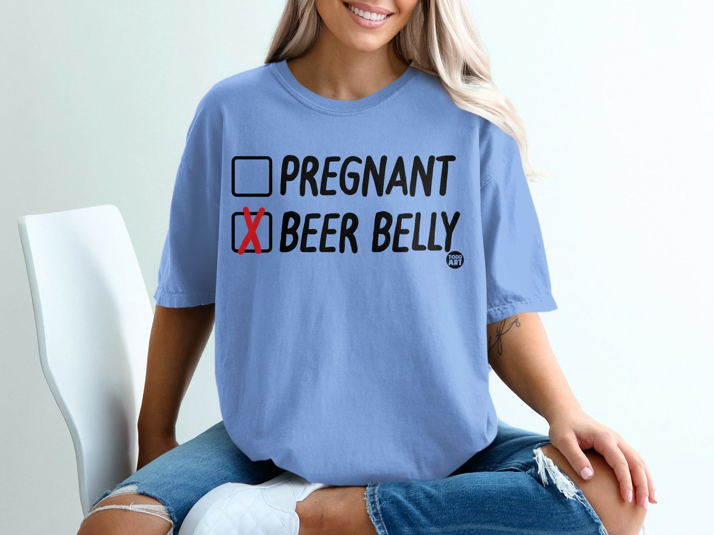 Pregnant Or Beer Belly Fun Maternity Graphic T-Shirt