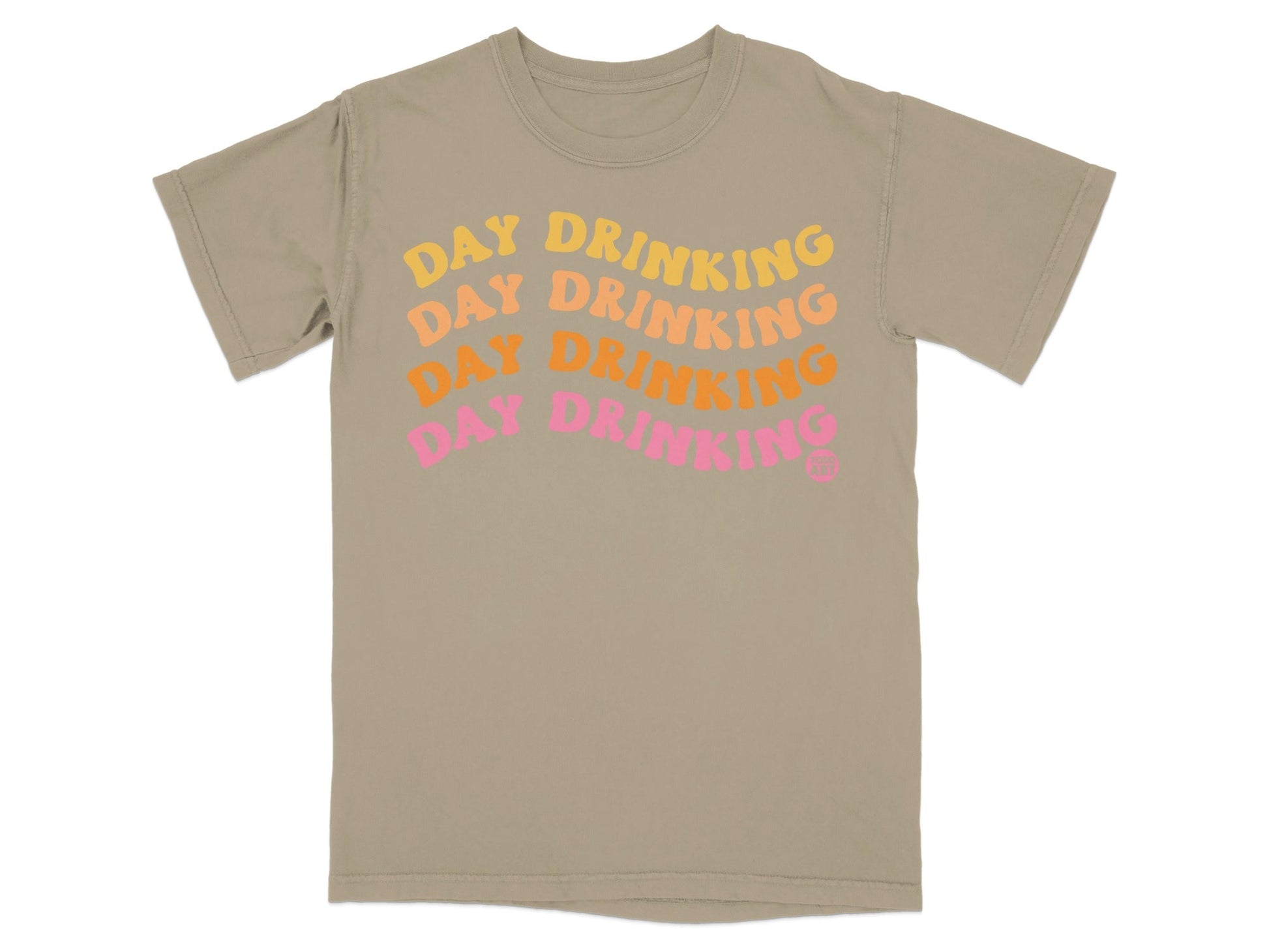 Day Drinking Fun Graphic Tee with Colorful Letters Shirt