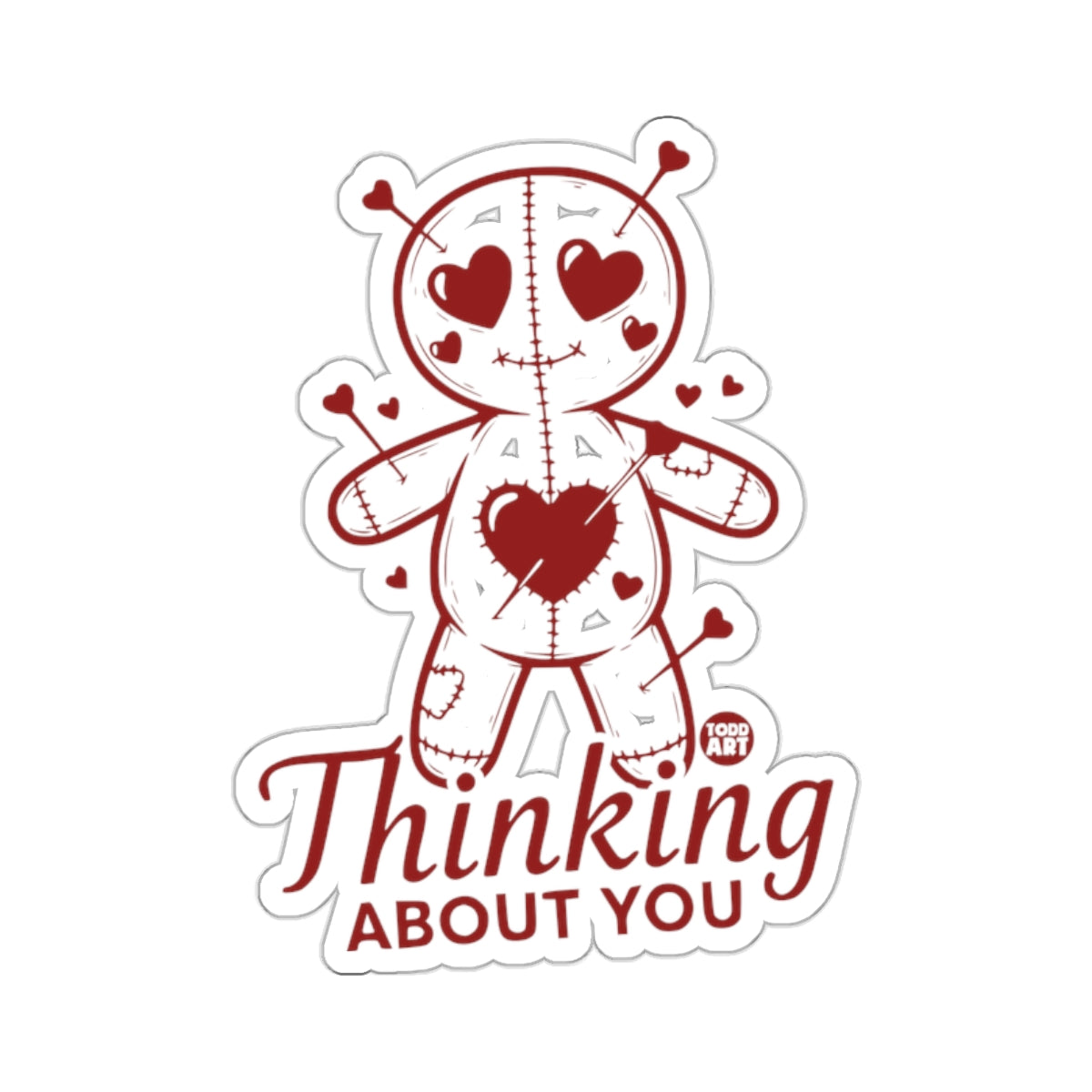 Voodoo Doll Heart Eyes Thinking ABOUT YOU Sticker 