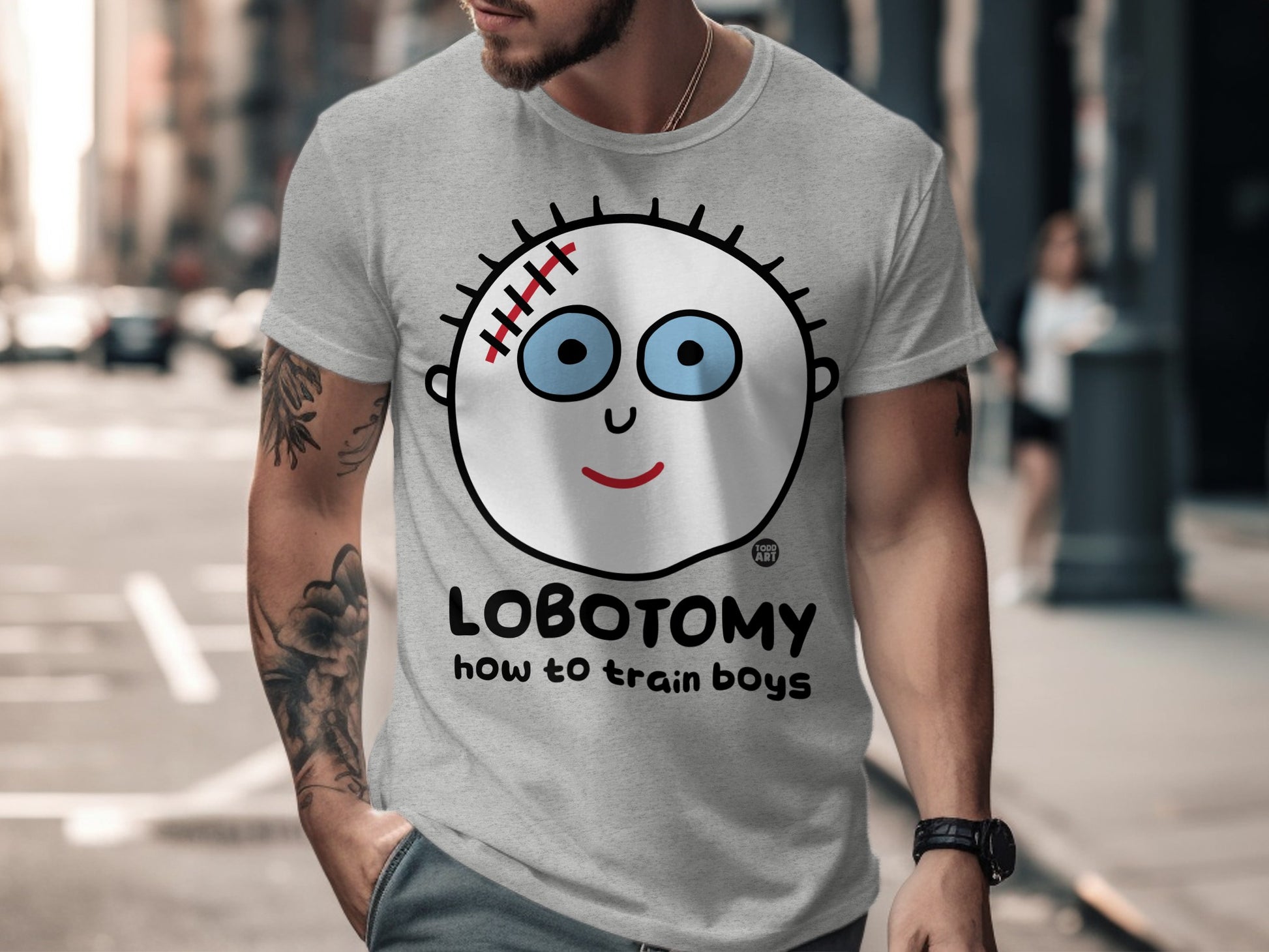 Lobotomy How To Train Boys T-Shirt with Funny Print