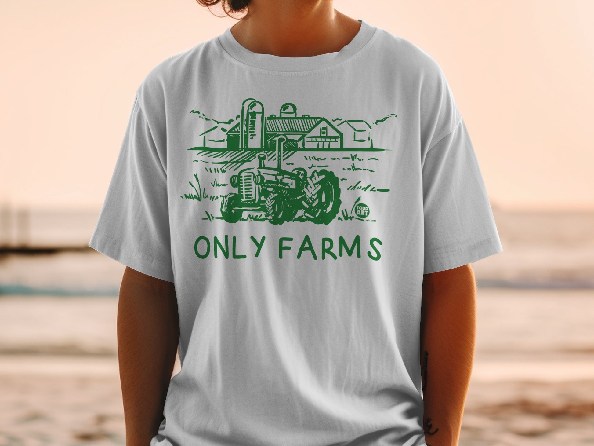 Green Farm Scene Tractor Barn Silo ONLY FARMS product type