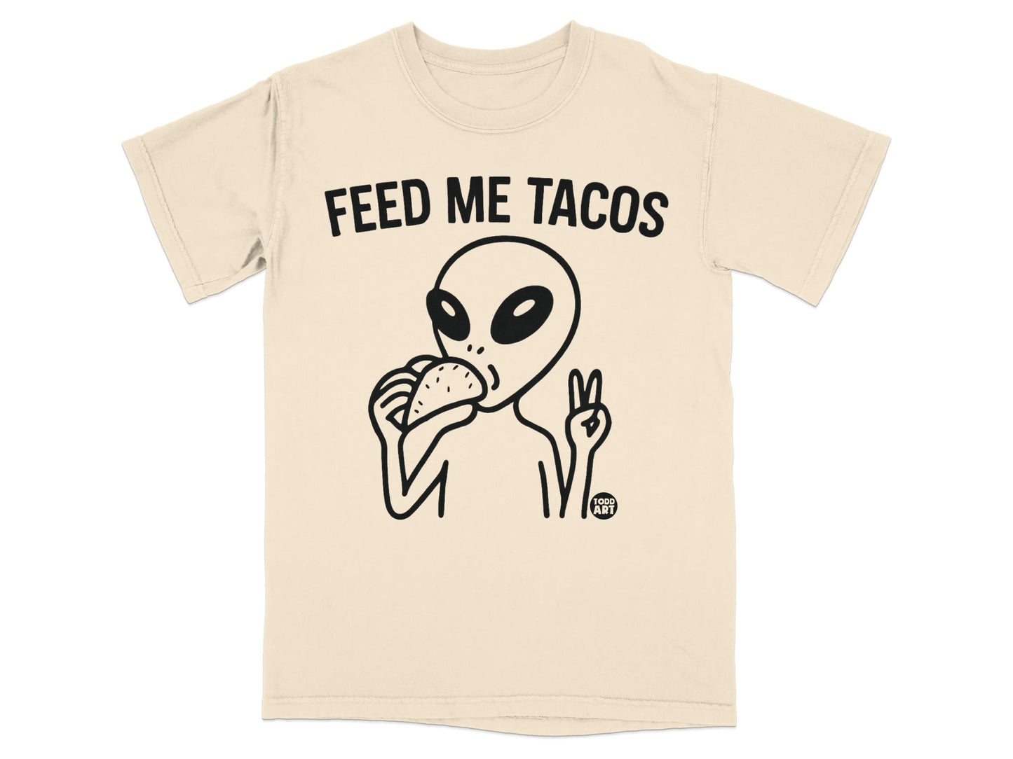 Feed Me Tacos Alien Graphic T-Shirt Design