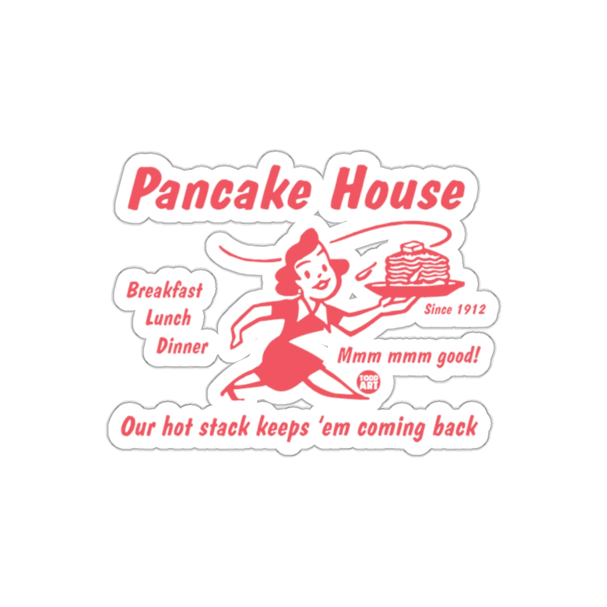 Pancake House Retro Style Diner Breakfast Lunch Dinner sticker