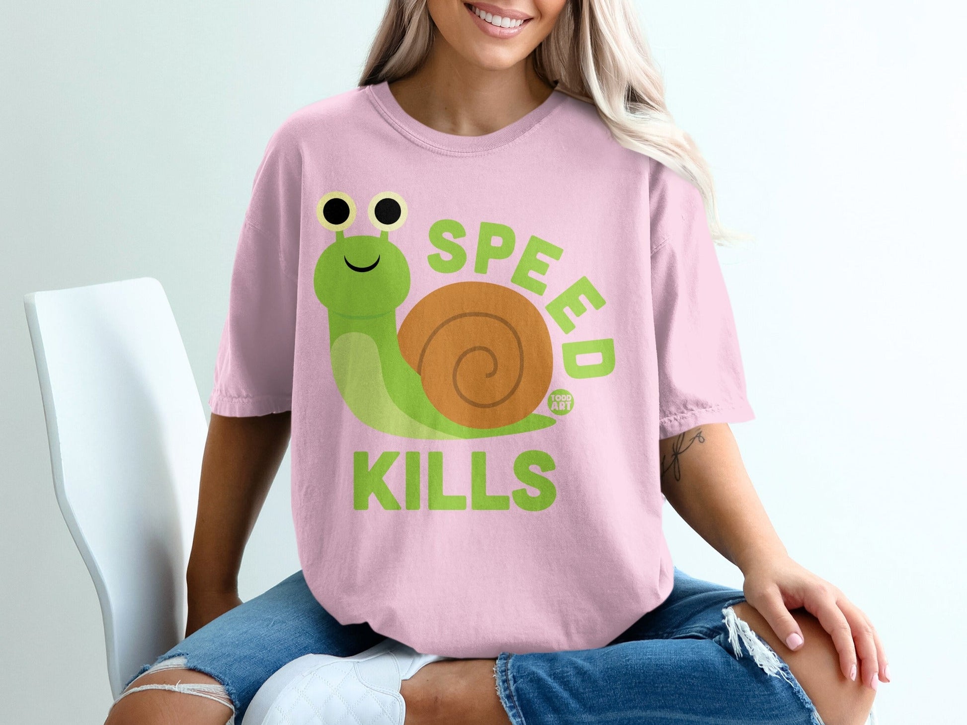 Speed Kills Snail Graphic Tee Perfect Casual T-shirt
