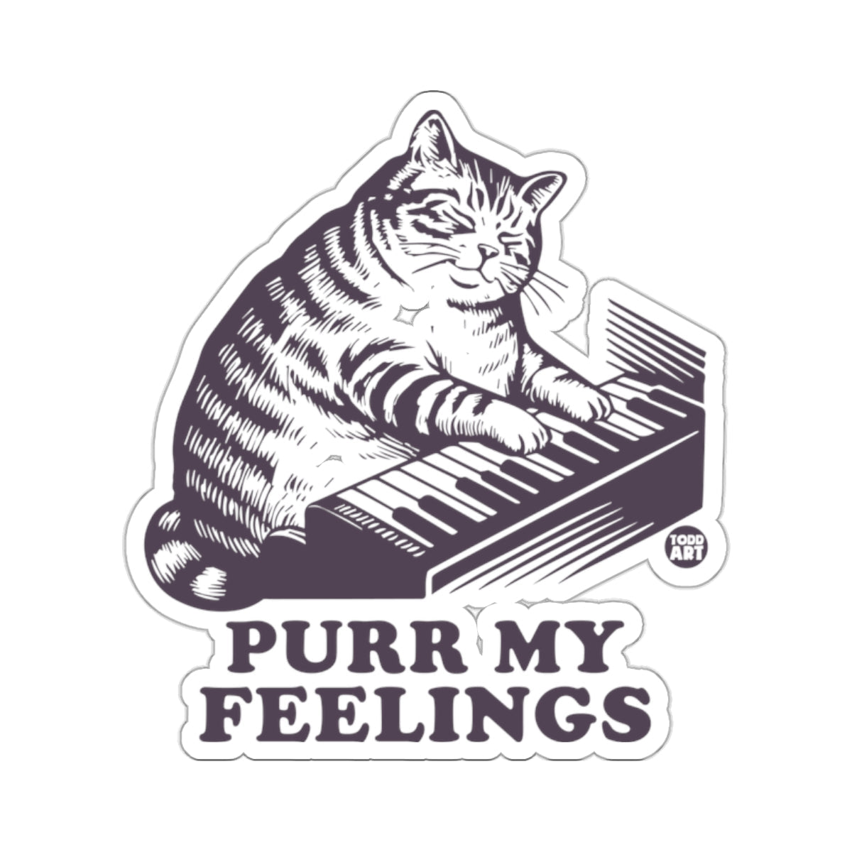 Adorable Cat Playing Piano Purr My Feelings Graphic 