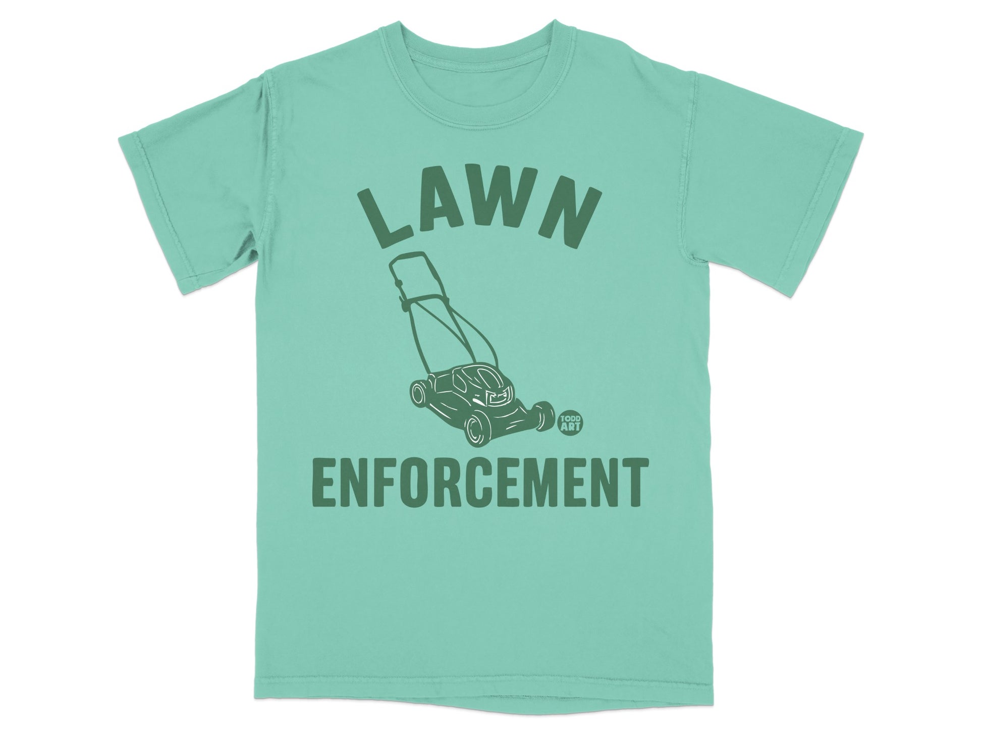 LAWN ENFORCEMENT Todd Art Lawnmower Mint Green product type
