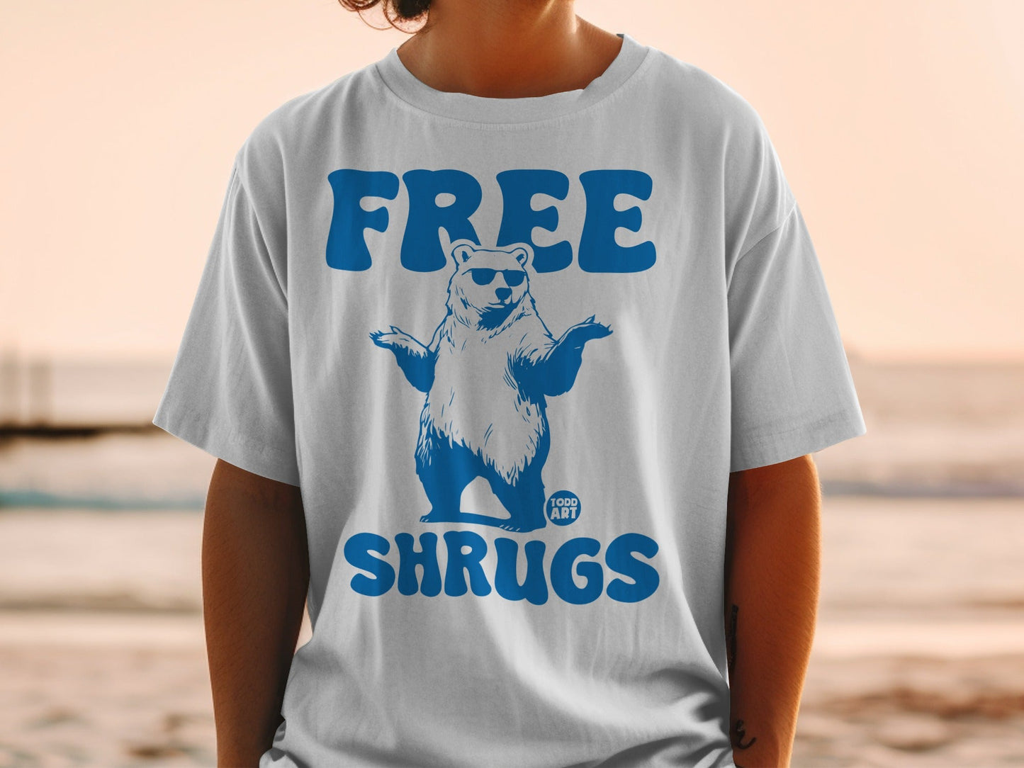 FREE SHRUGS Todd Art Bear Graphic T-Shirt