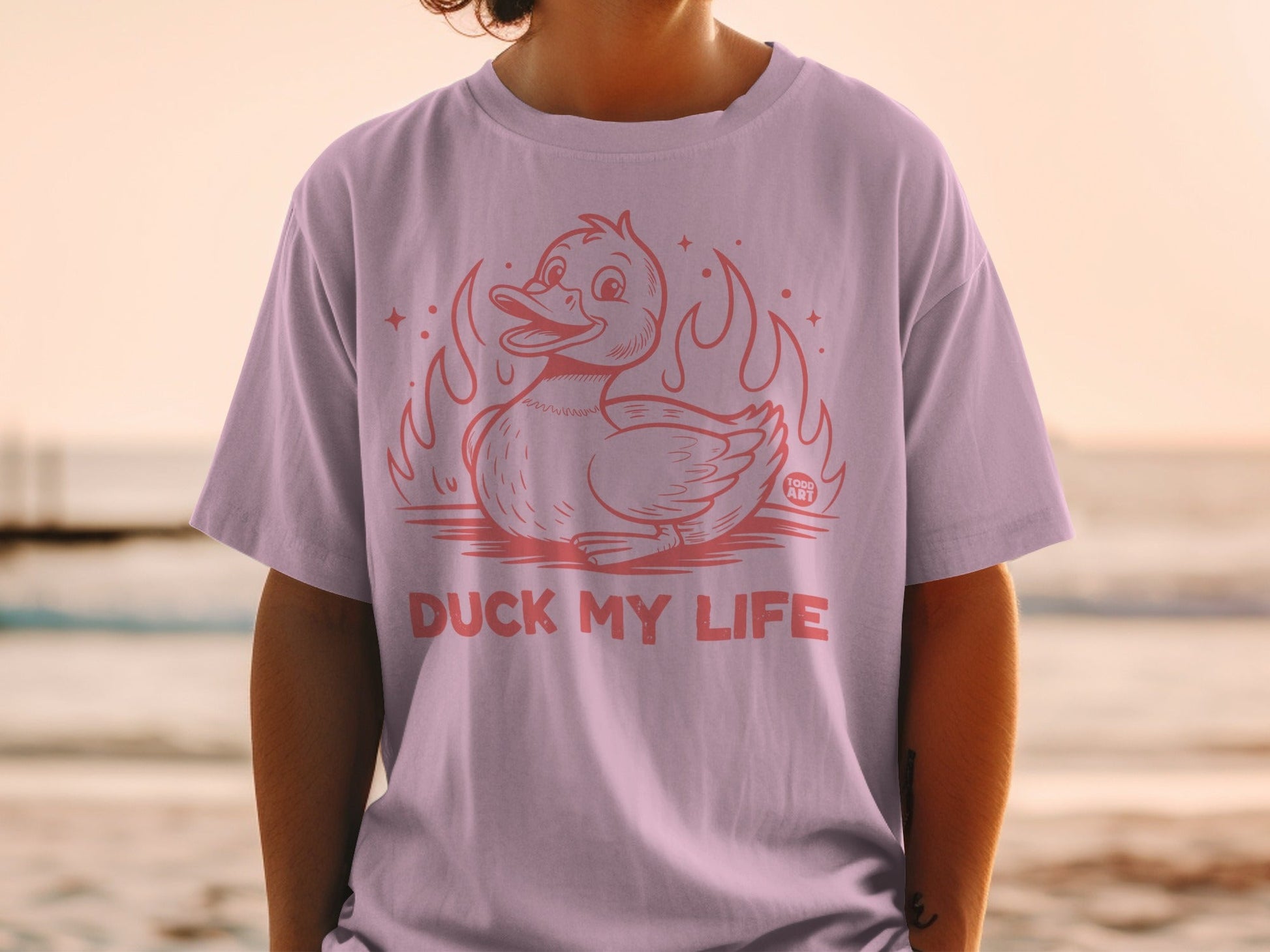 Funny Duck My Life Graphic Printed T-shirt