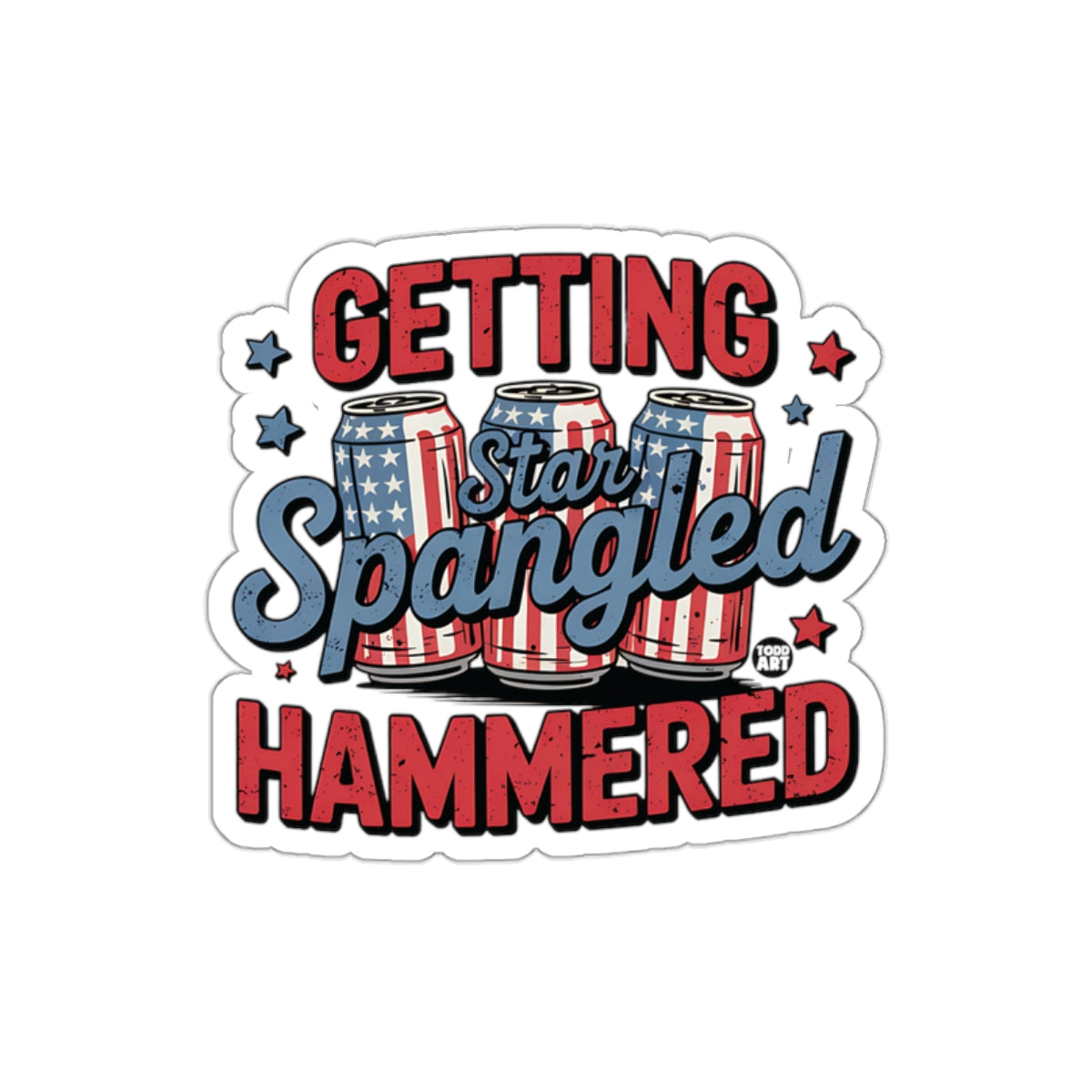 Getting Star Spangled Hammered Sticker Product