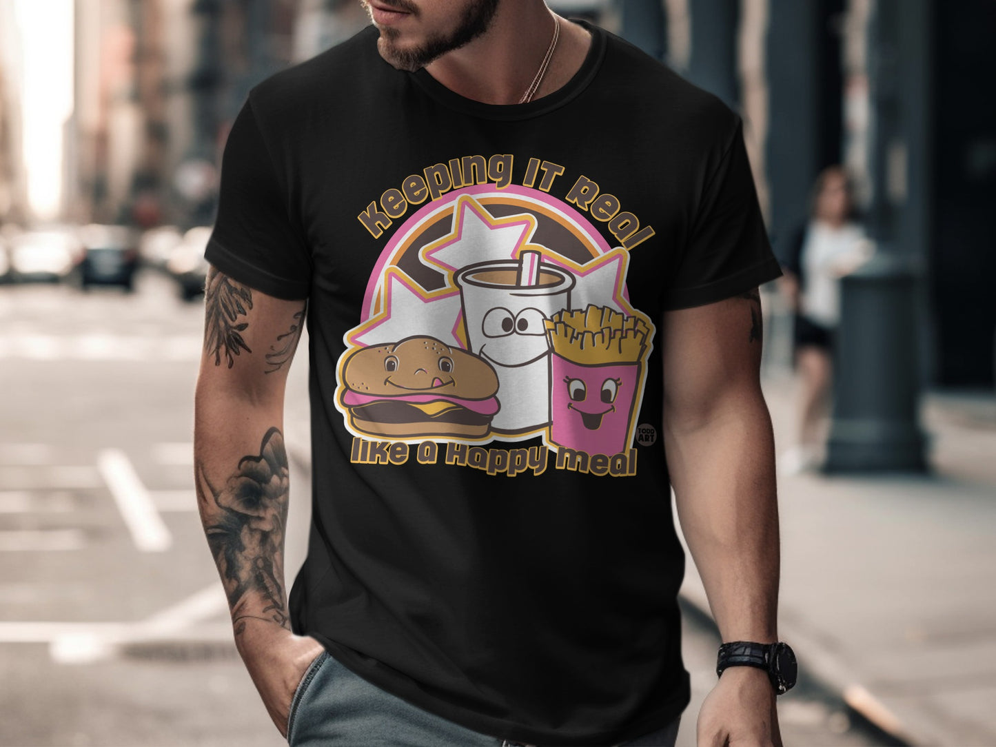 Keeping It Real Like a Happy Meal Graphic T-shirt