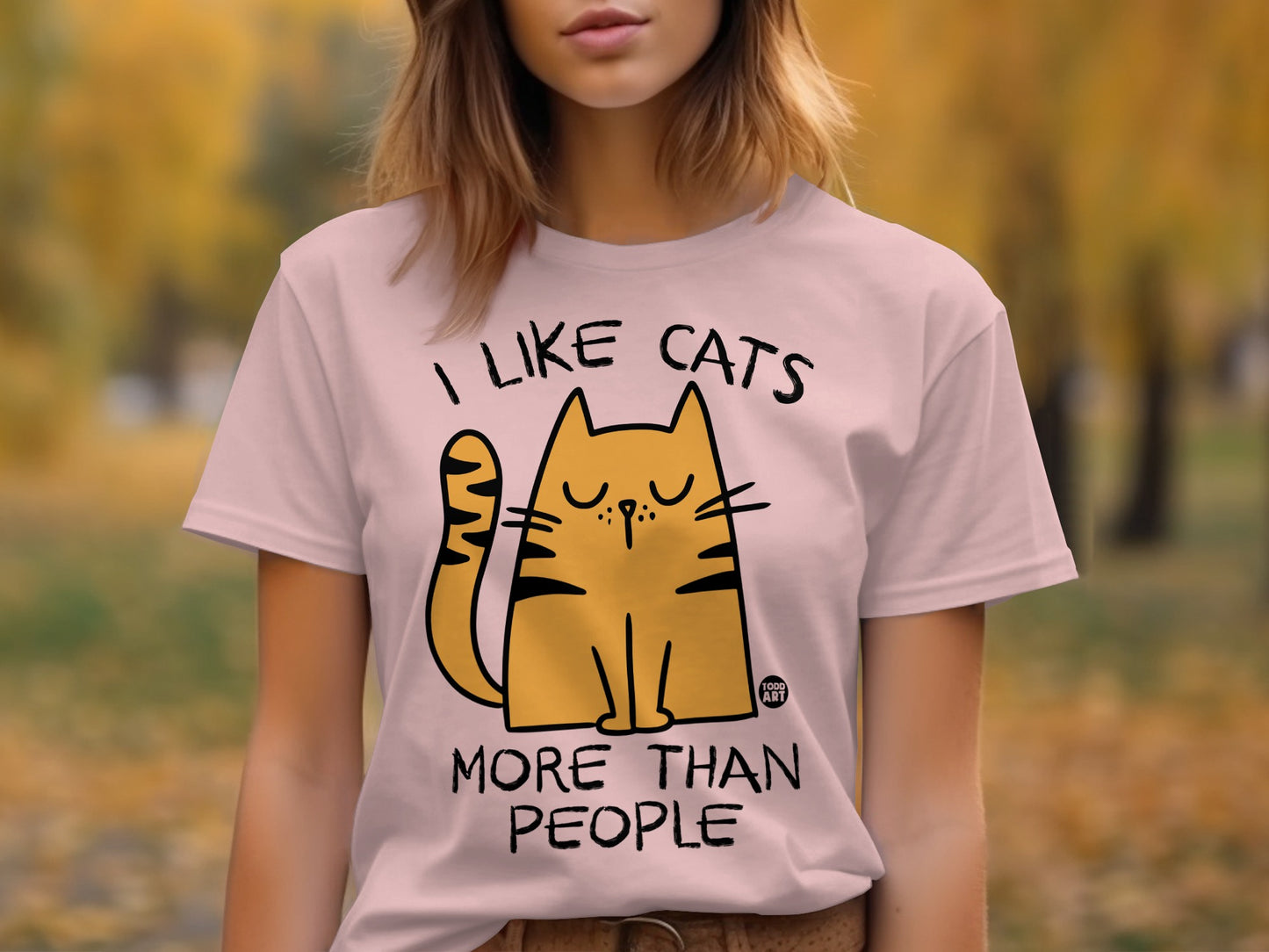 I Like Cats More Than People Graphic Tee Shirt