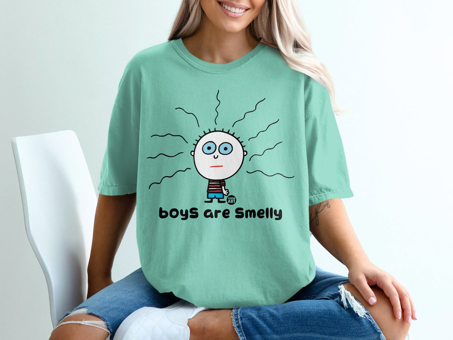 Boys Are Smelly Funny Graphic Tee Shirt