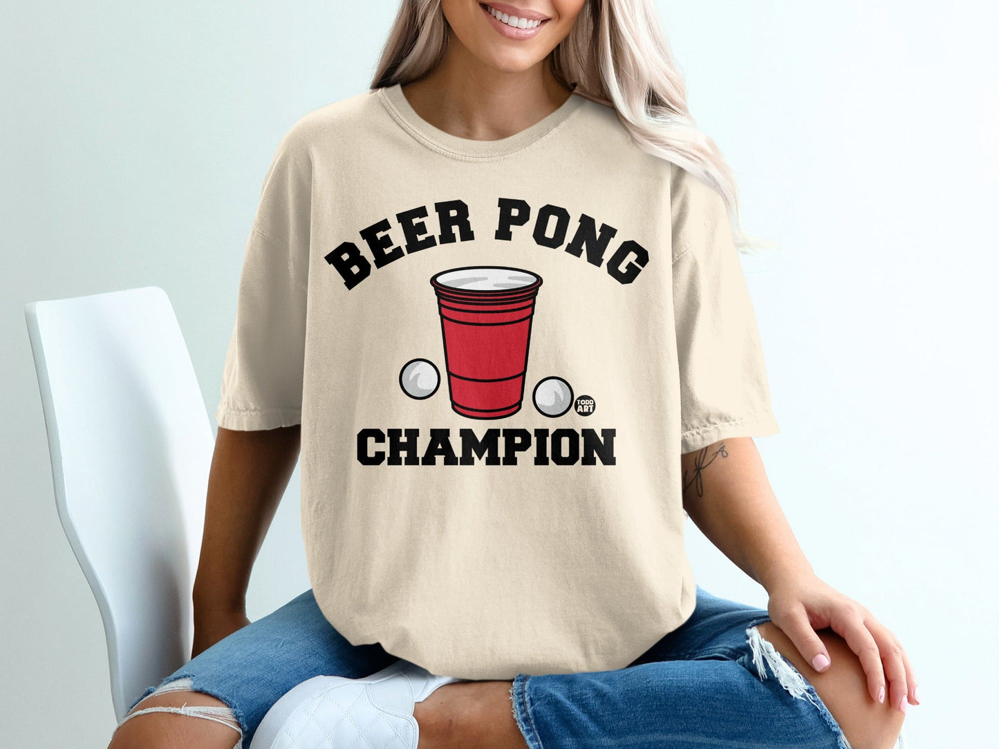Beer Pong Champion Graphic Tee Ultimate Party Shirt