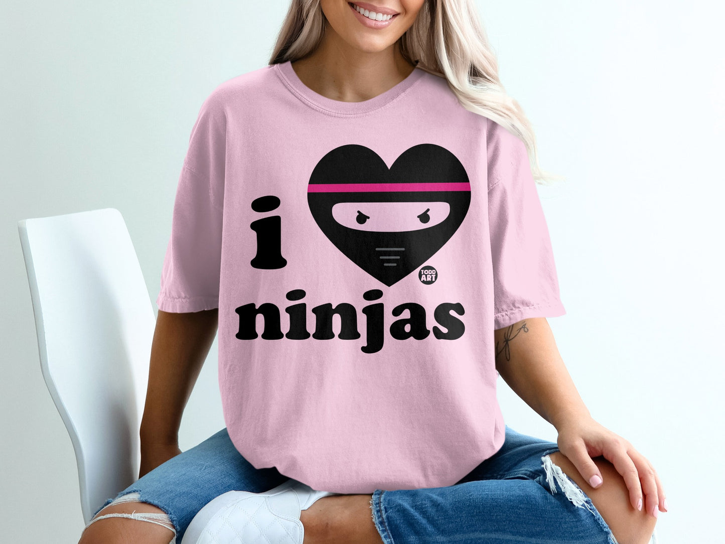 I Love Ninjas Graphic Tee Trendy Casual Wear