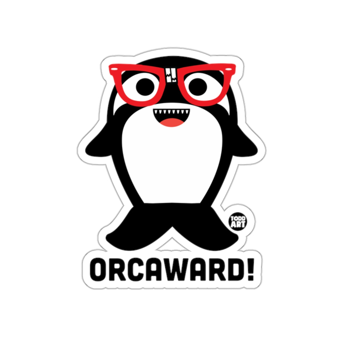 ORCAWARD Fun Penguin Sticker with Red Glasses