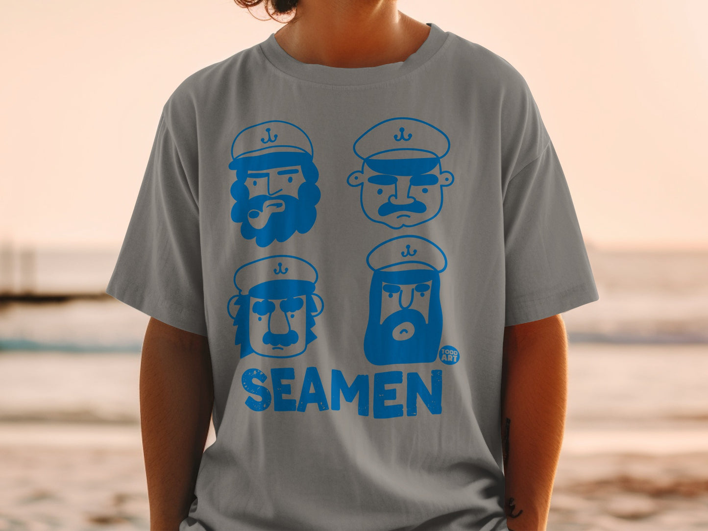 Seamen Todd Art Four Sailor Faces Anchor Caps product type