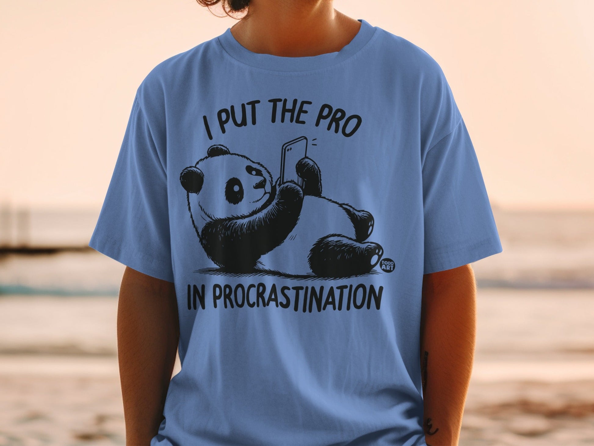 I Put the Pro in Procrastination Panda T-shirt