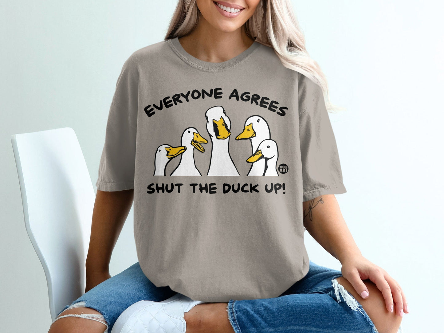 Everyone Agrees Shut The Duck Up Cartoon T-Shirt