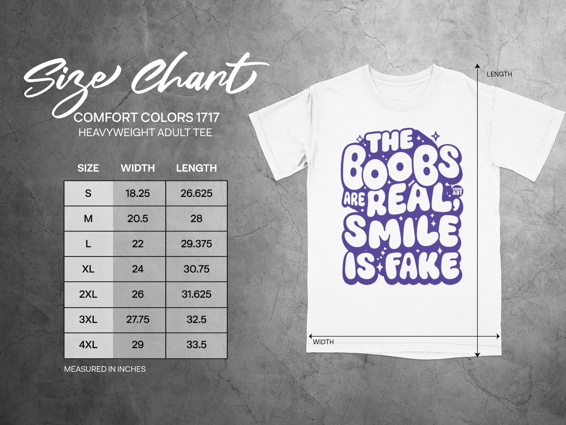 The Boobs Are Real Smile Is Fake Heavyweight Adult Tee