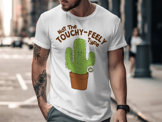 Not The Touchy-Feely Type Cactus Print T-Shirt