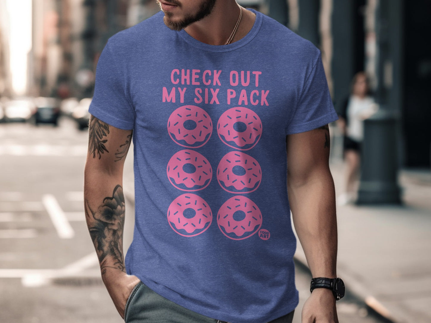 Funny Check Out My Six Pack Donut Design T-Shirt