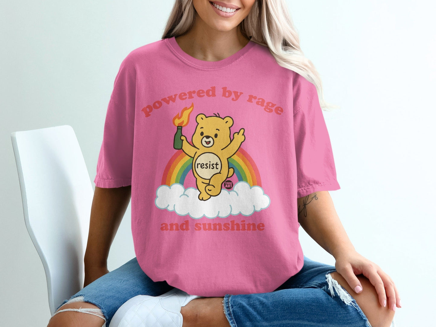 Powered by Rage and Sunshine Resist Bear Shirt