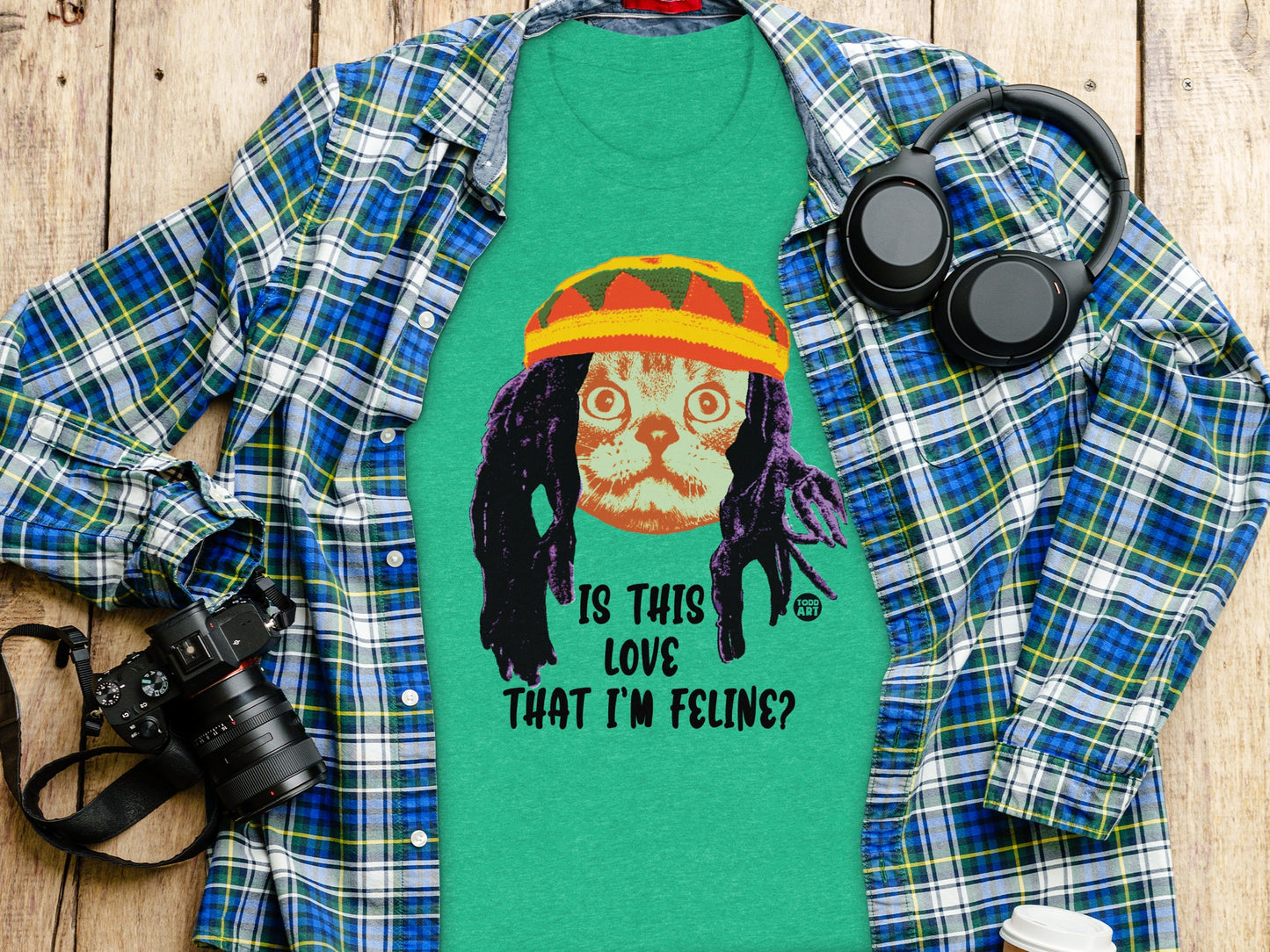Is This Love That I'm Feline Rasta Cat Tee Shirt