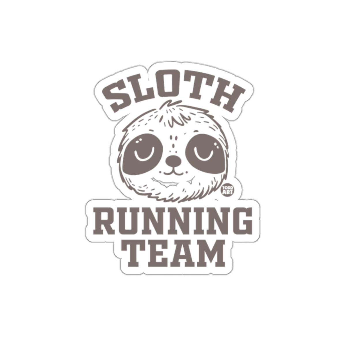 Sloth Running Team Funny Animal Art Design sticker