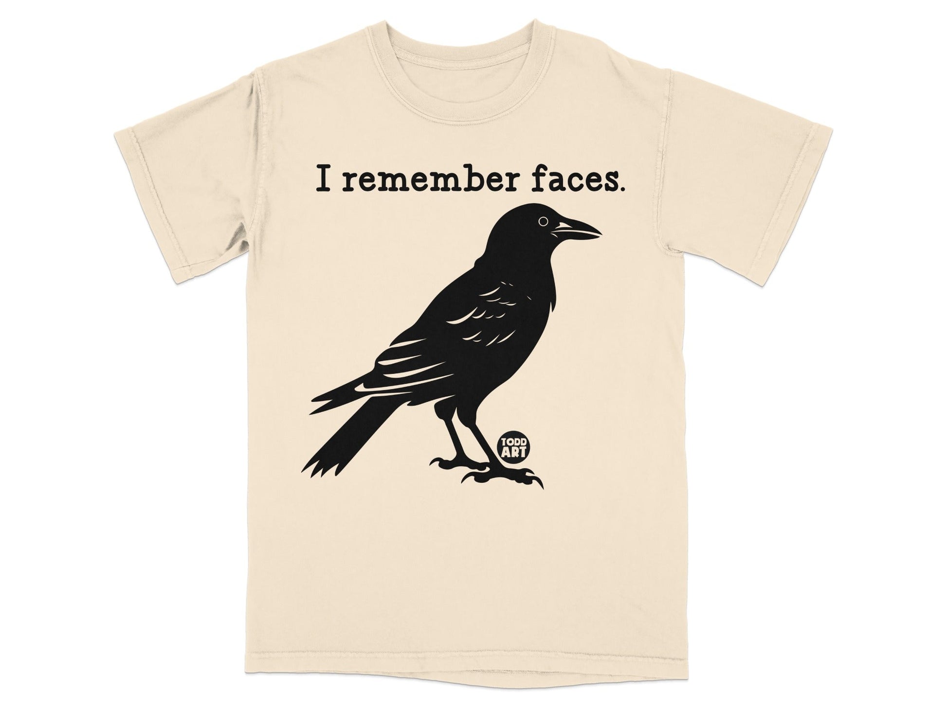 I Remember Faces Crow Design Todd Art Graphic T-shirt
