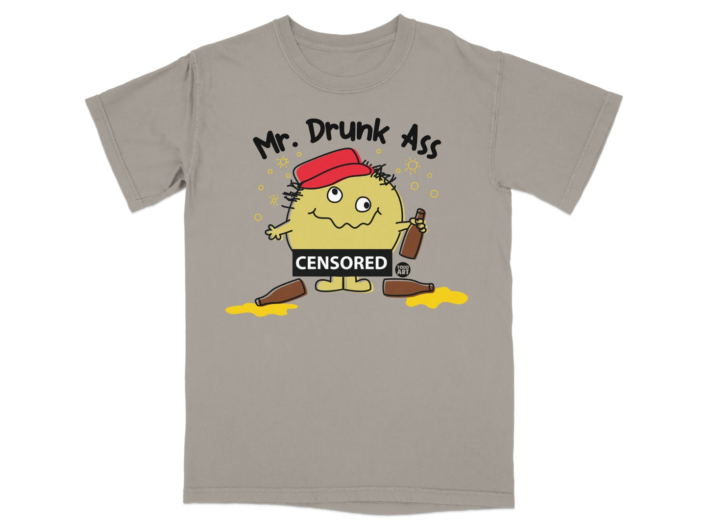 Funny Mr Drunk Ass Censored Cartoon Character T-shirt