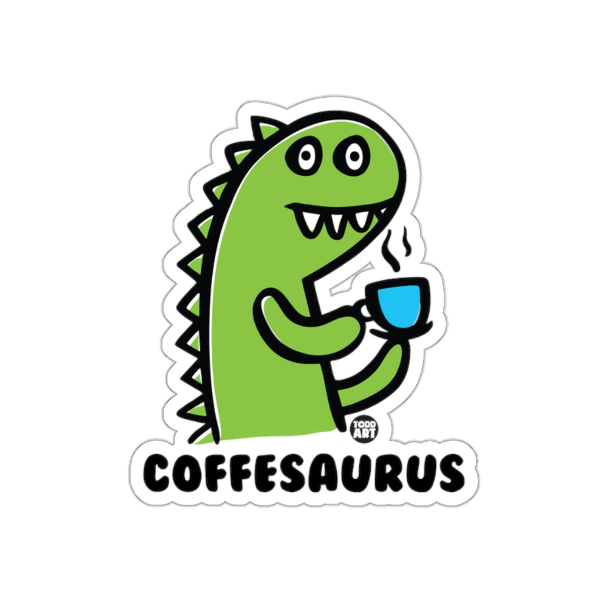 Coffeesaurus Sticker for Coffee Lovers Gift