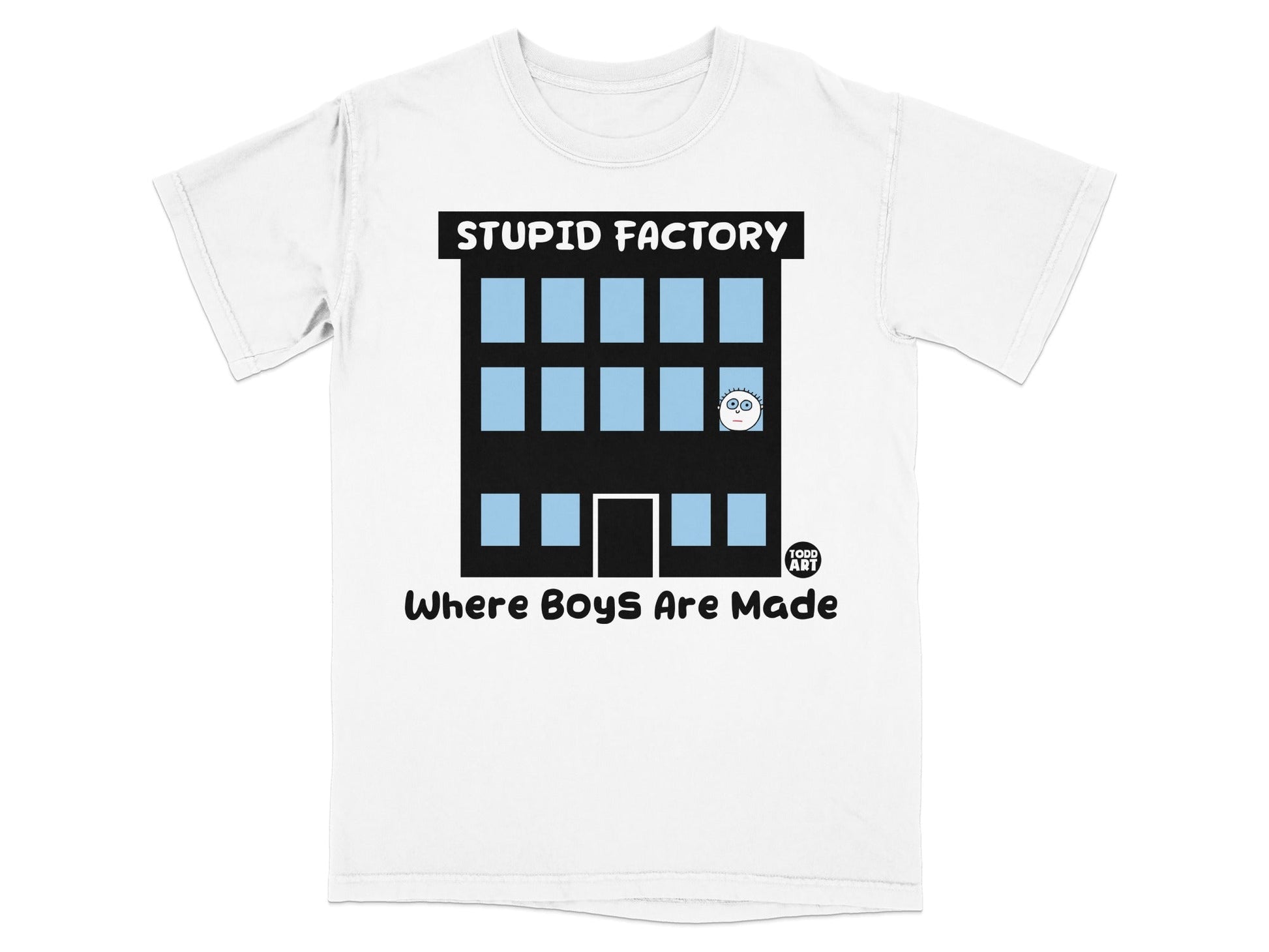 Stupid Factory Where Boys Are Made Graphic Shirt