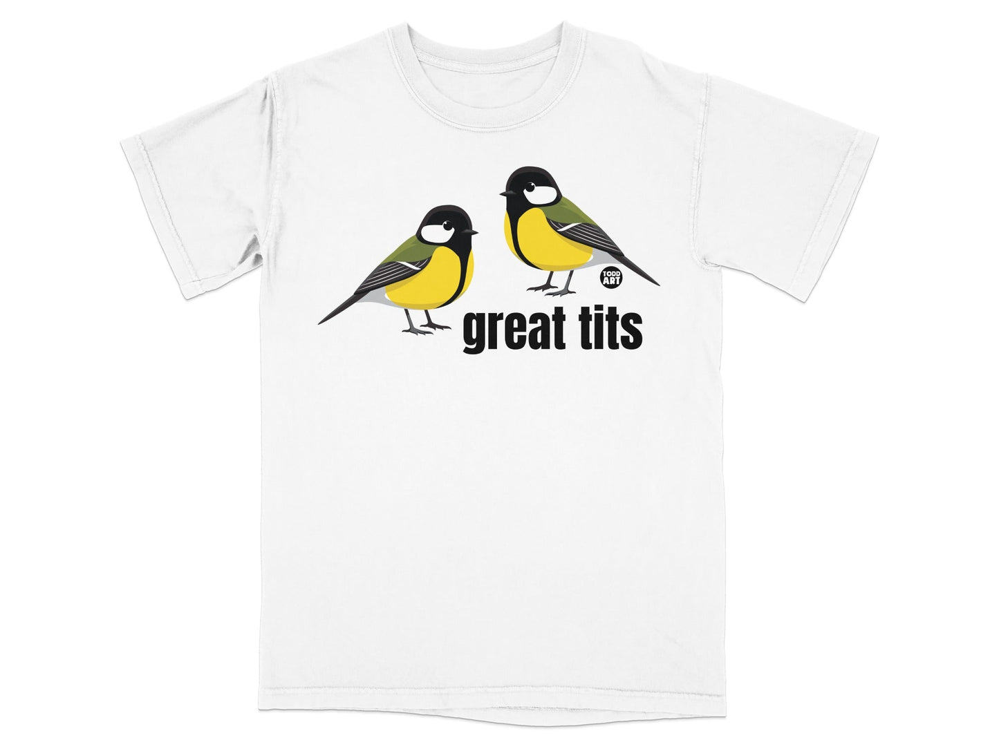 Great Tits Bird Illustration Graphic Tee