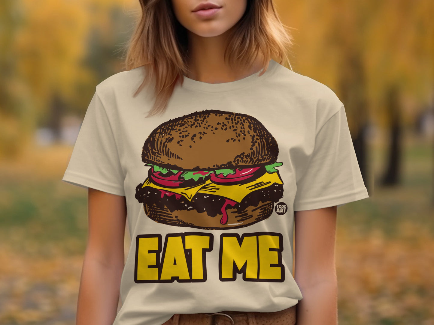 Eat Me Cheese Burger Graphic Unisex T-Shirt Product