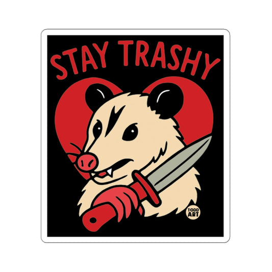 Stay Trashy Opossum Knife Red Heart Graphic 