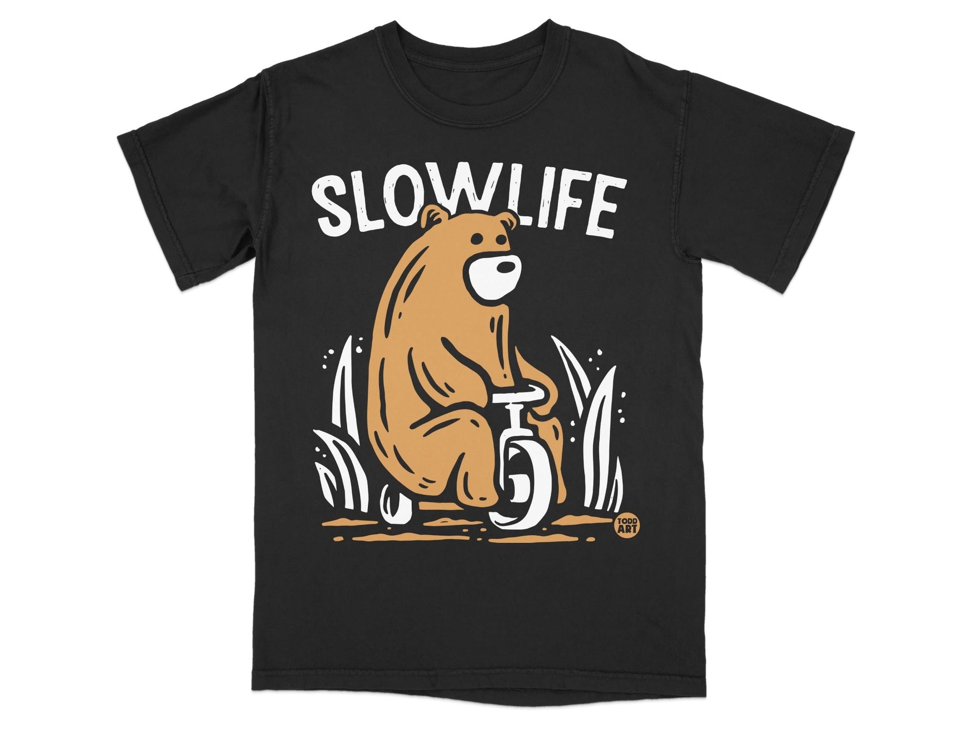 Slow Life Bear on Unicycle Graphic T-Shirt
