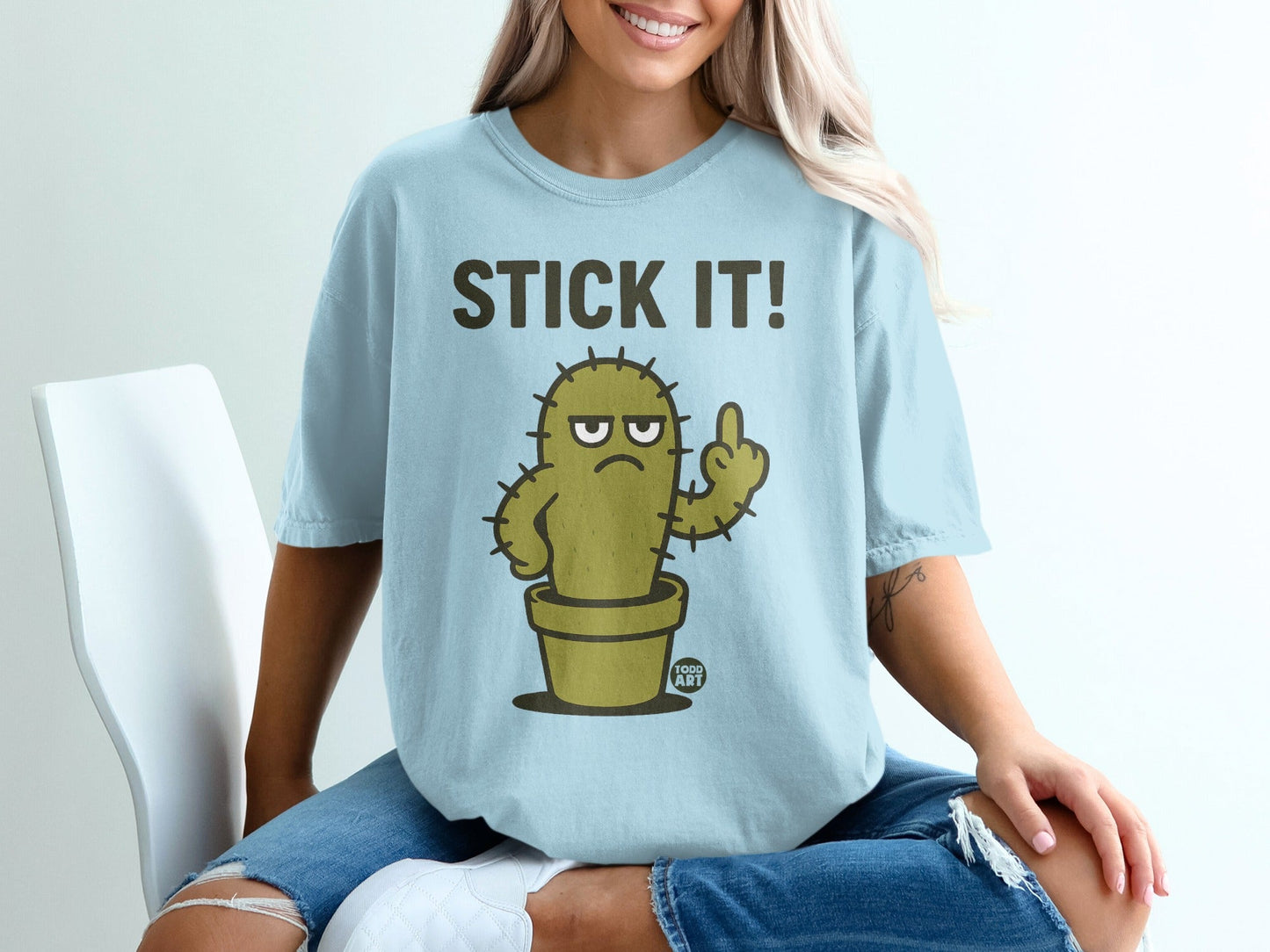 Stick It! Cactus Graphic Tee Shirt For Trendy Fashion